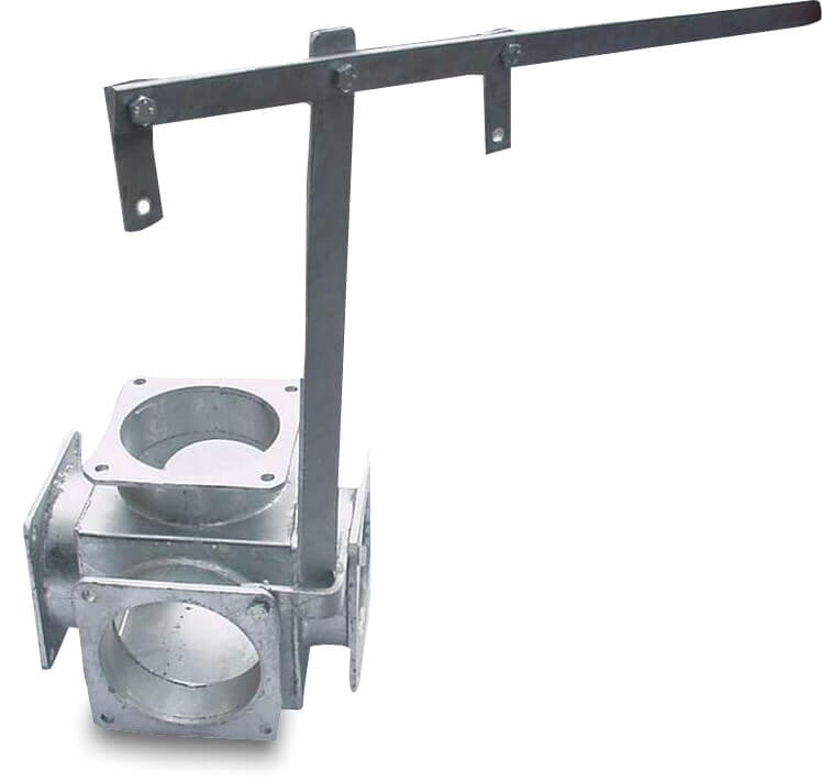 5-way distributor steel galvanised 6" square flange DN150