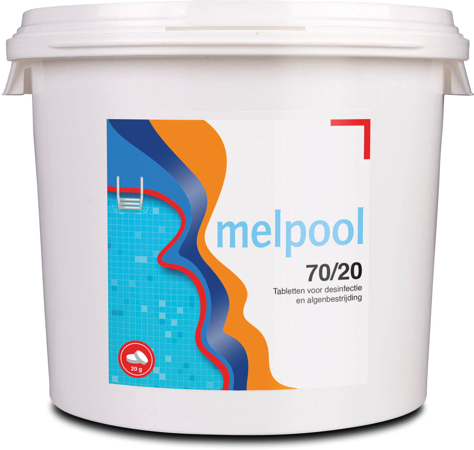 Melpool 70/20 kalciumhypoklorit hydratiserade tabletter 70% 5000g type 20g tablett