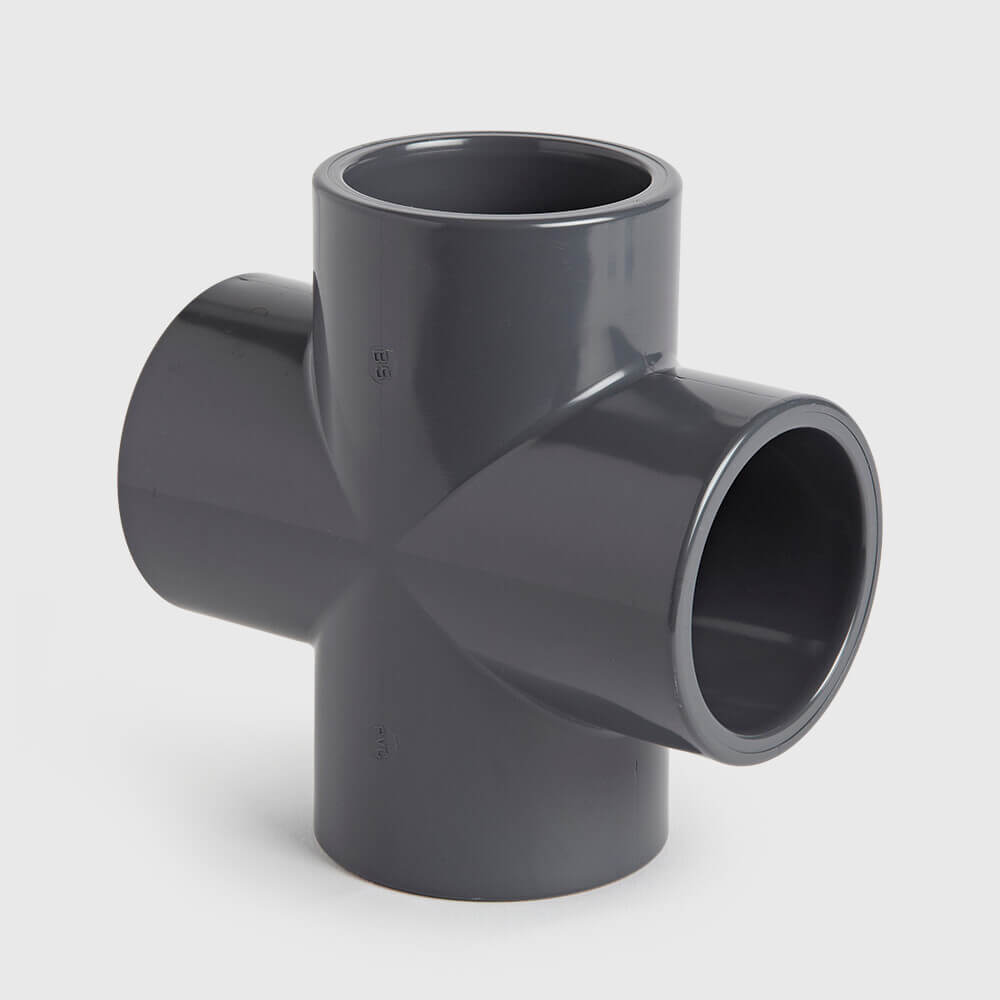 Profec Cross-piece PVC-U 40 mm glue socket 16bar grey