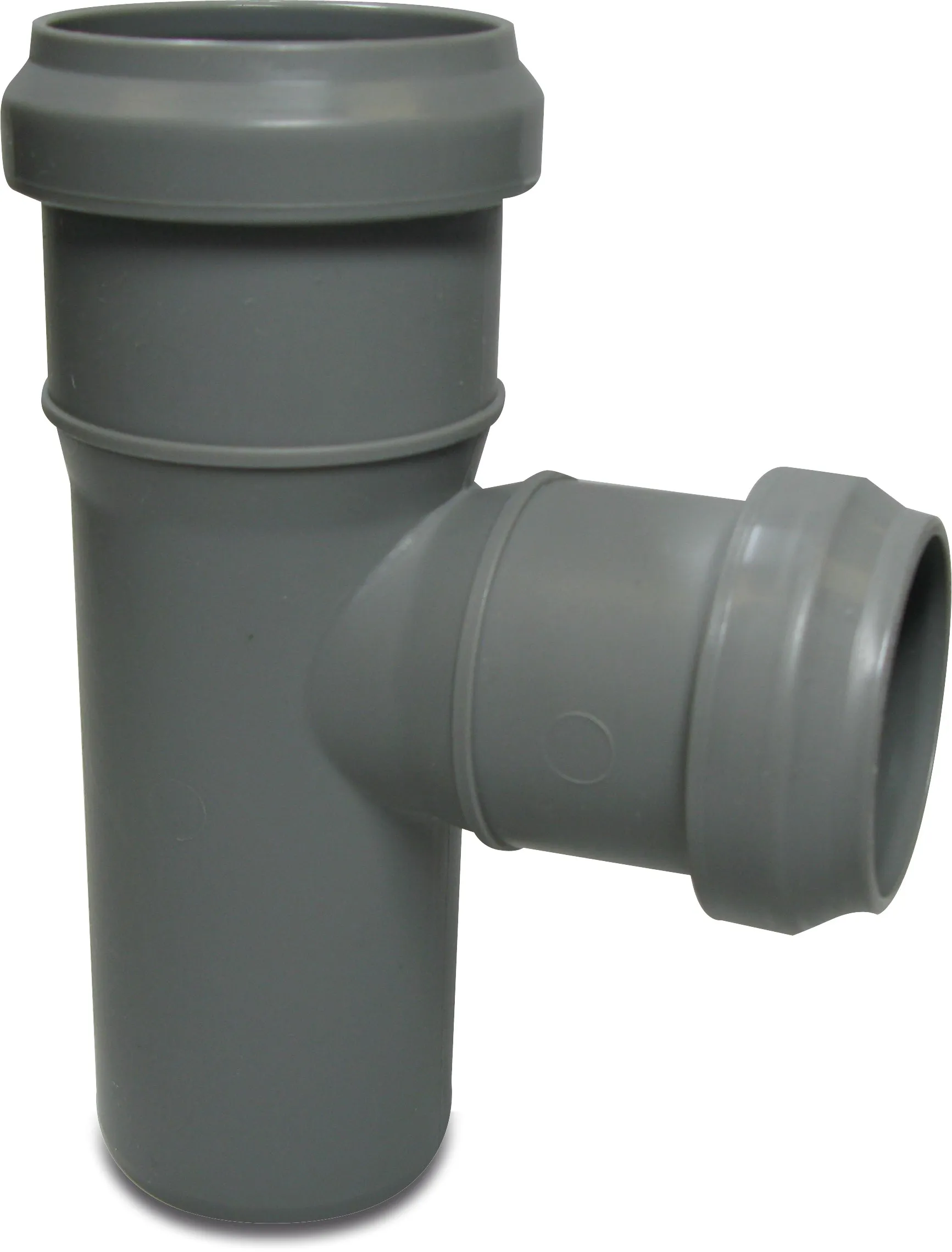 Drainage reducer T-piece 87° PP 75 mm x 40 mm x 75 mm ring seal x ring seal x spigot grey