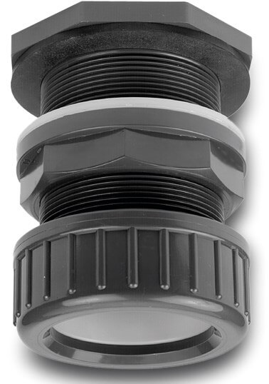VDL Tank connector PVC-U 40 mm x 1 3/4" compression x male thread 10bar grey