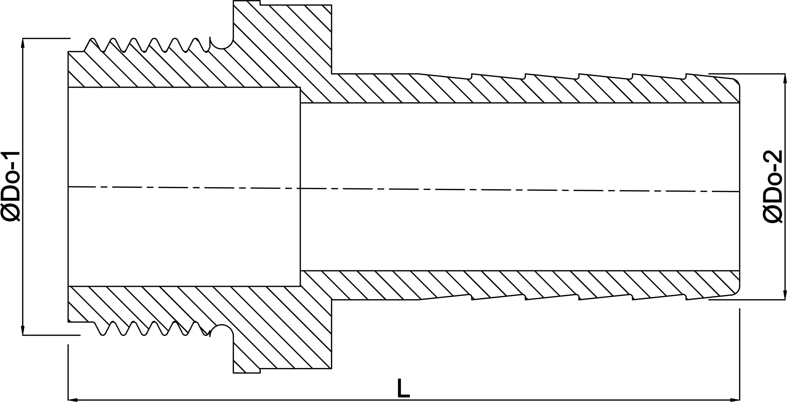 Profec Hose tail adaptor brass 3/4" x 20 mm male thread x hose tail 30bar