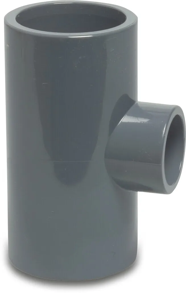 T-koppling 90° PVC-U 160 mm x 110 mm x 160 mm limsockel 16bar grå