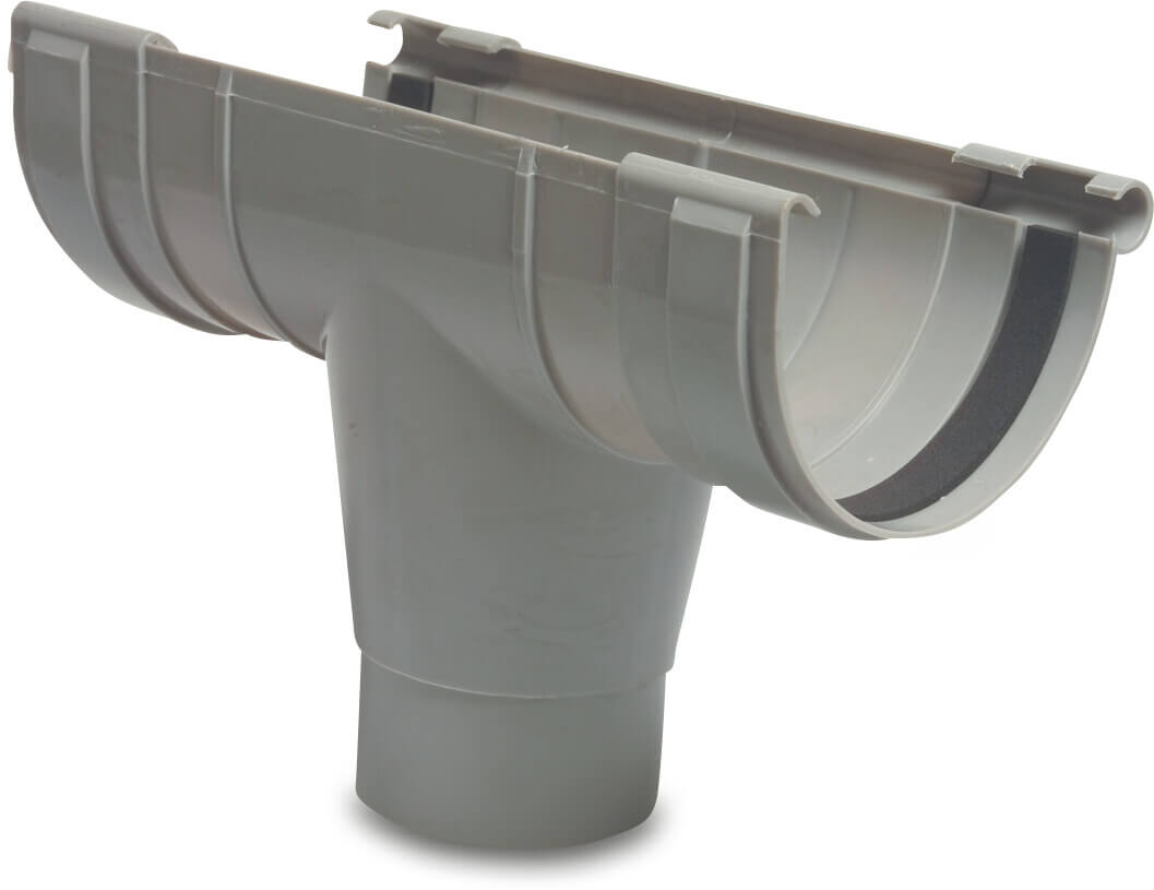 Naissance centrale PVC-U 125 mm x 80 mm manchette x mâle pour tube gris