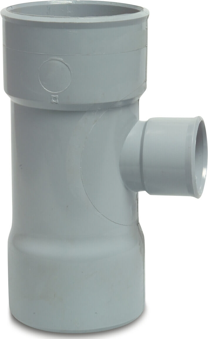 Drainage reducer T-piece 87° PVC-U 75 mm x 50 mm x 75 mm glue socket grey KOMO
