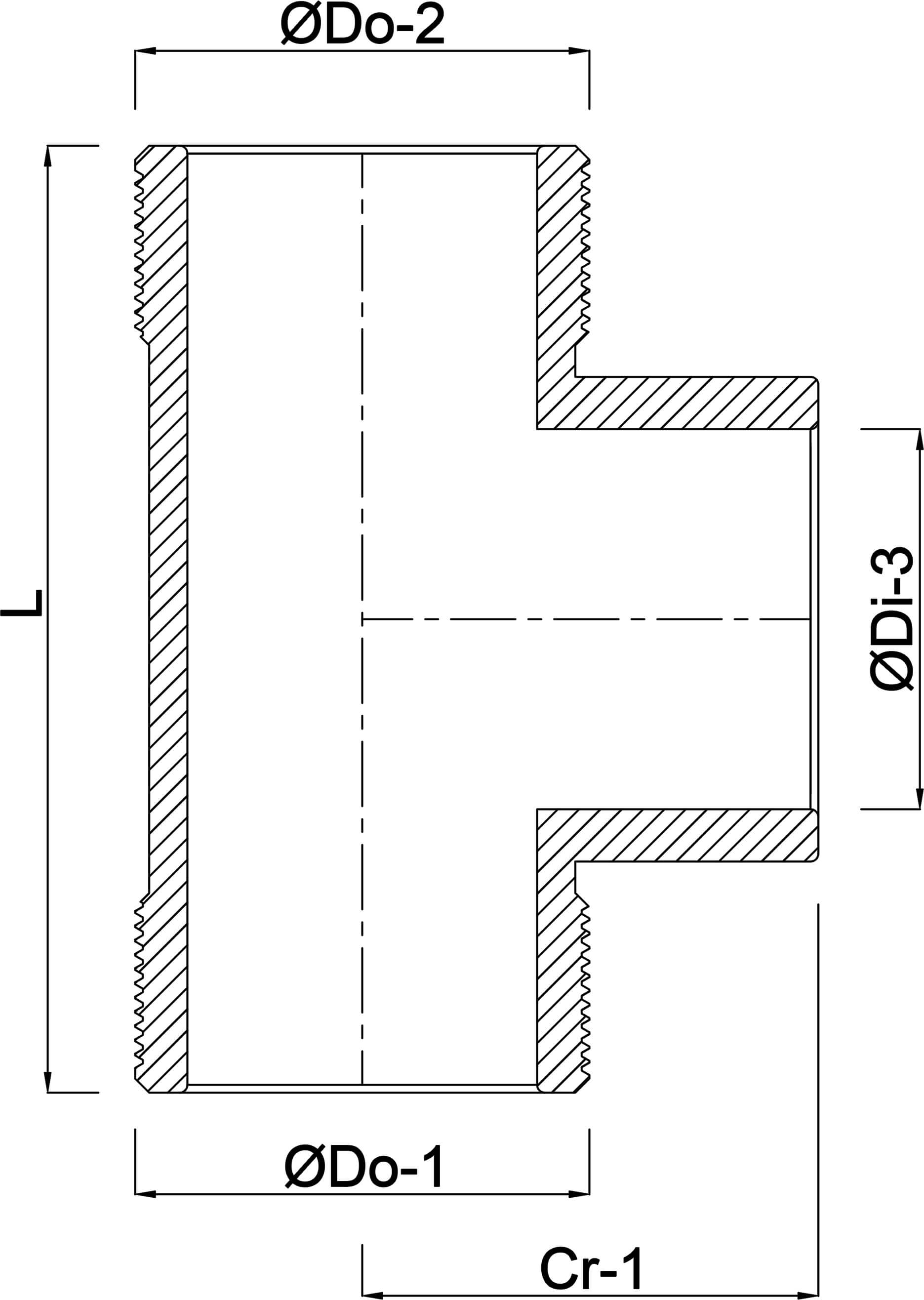 VDL T-stuk 90° PVC-U 1 1/4" x 40 mm x 1 1/4" buitendraad x lijmmof x buitendraad 10bar grijs
