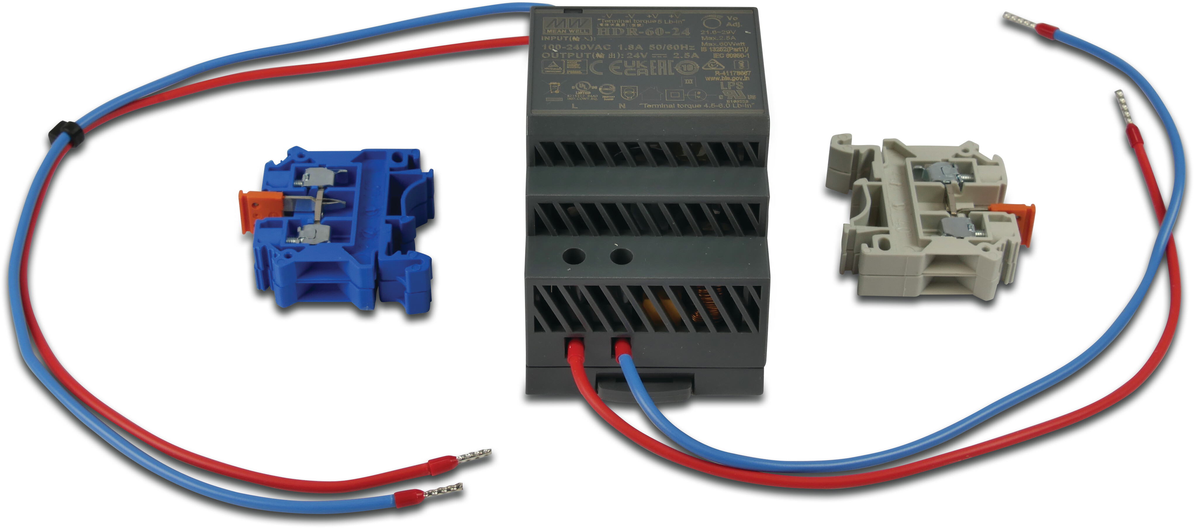 Transformer kit for NorsupOne V2 24VDC 2,5A 60W including connection terminals, accessories and wiring 2,5A 24VDC