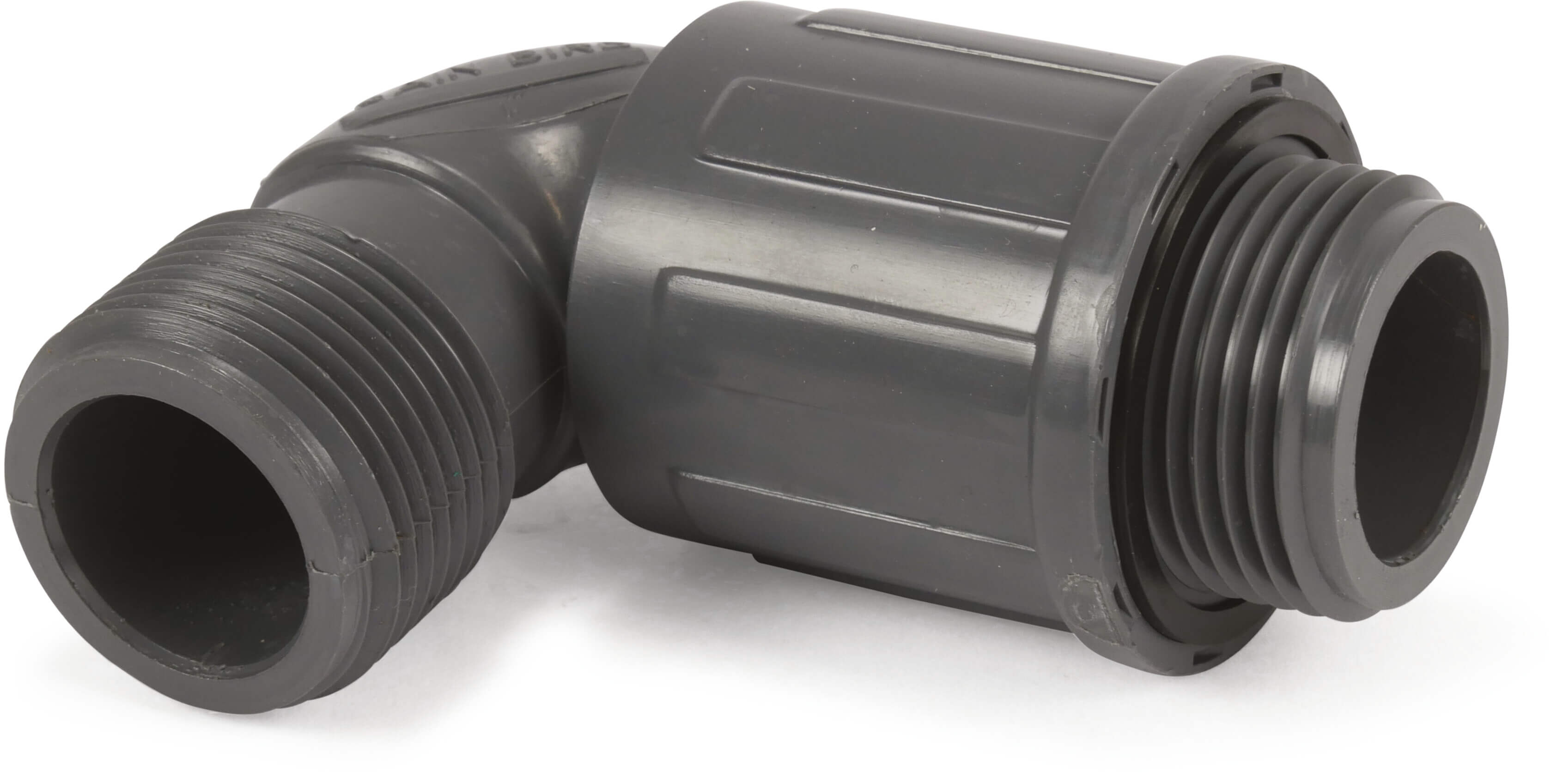 Rain Bird Unionsvinkel 90° PVC 1" udvendig gevind 10bar grå type RB1306-010