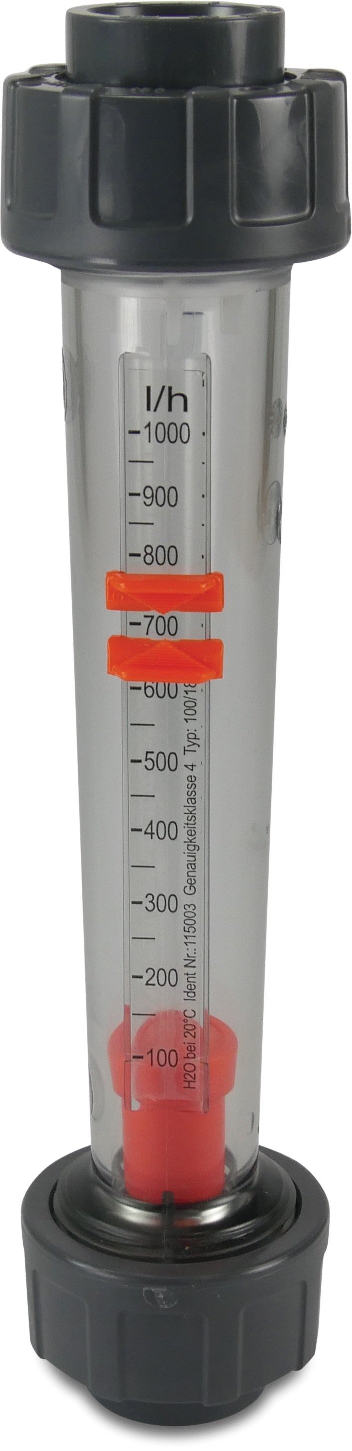 Flowmeter PVC-U DN15 x 20 mm x 20 mm lijmmof 10bar 25-250 l/u