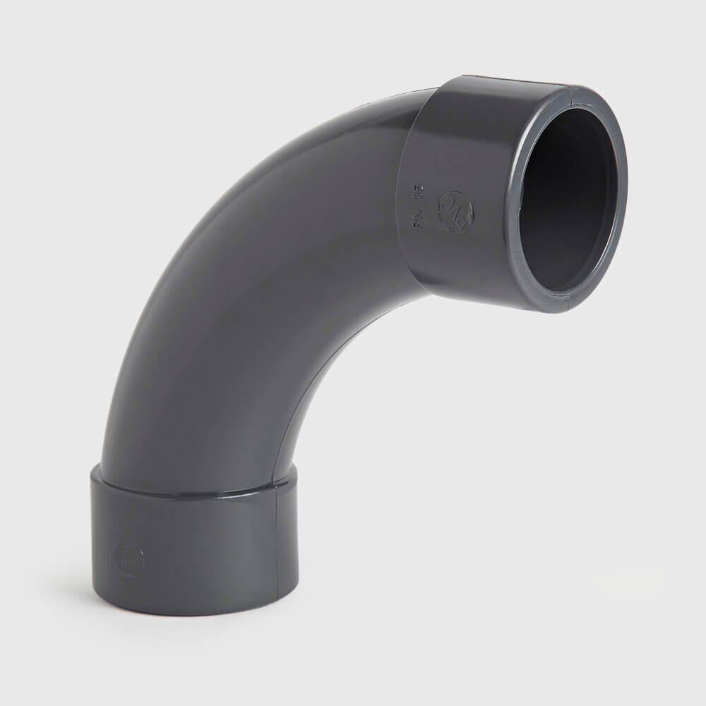 Comer Bend 90° PVC-U 25 mm glue socket 16bar type short radius