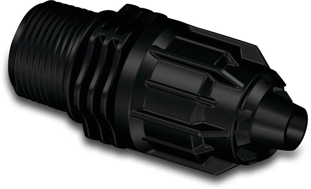 Adaptor PP 16 mm x 3/4" quick joint x male thread 4bar black