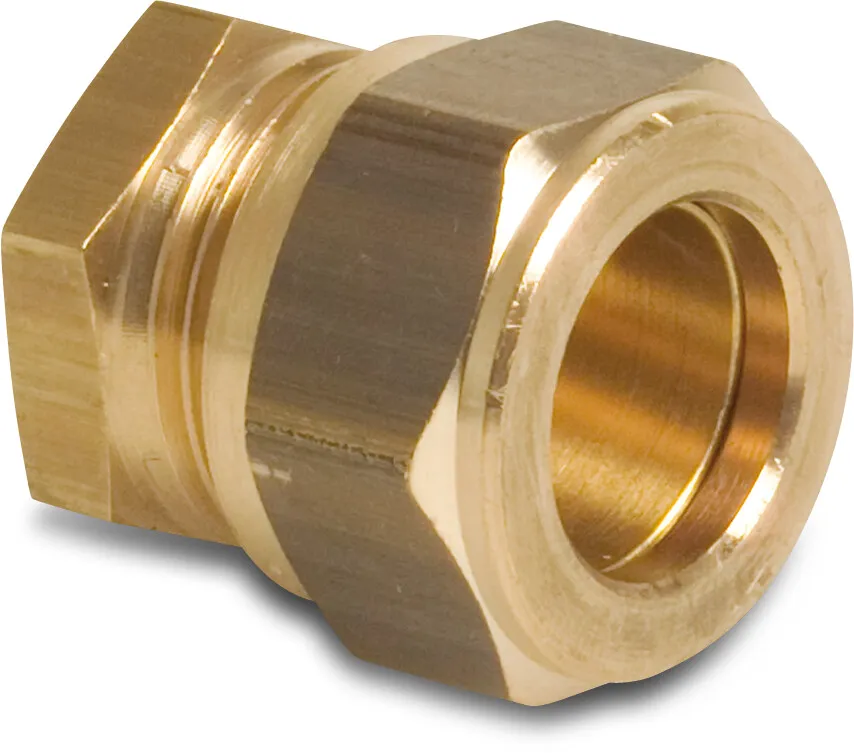 Bonfix End set brass 15 mm compression KIWA/GASTEC