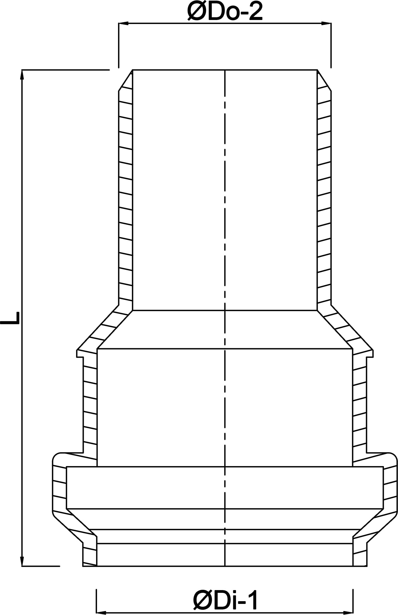 Expansiestuk PVC-U 110 mm lijmmof x manchet grijs