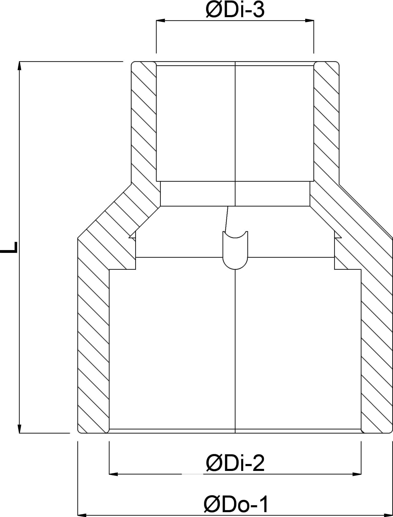 Profec Reduziermuffe PVC-U 160/140 mm x 125 mm Klebestutzen/Klebemuffe x Klebemuffe 10bar Grau