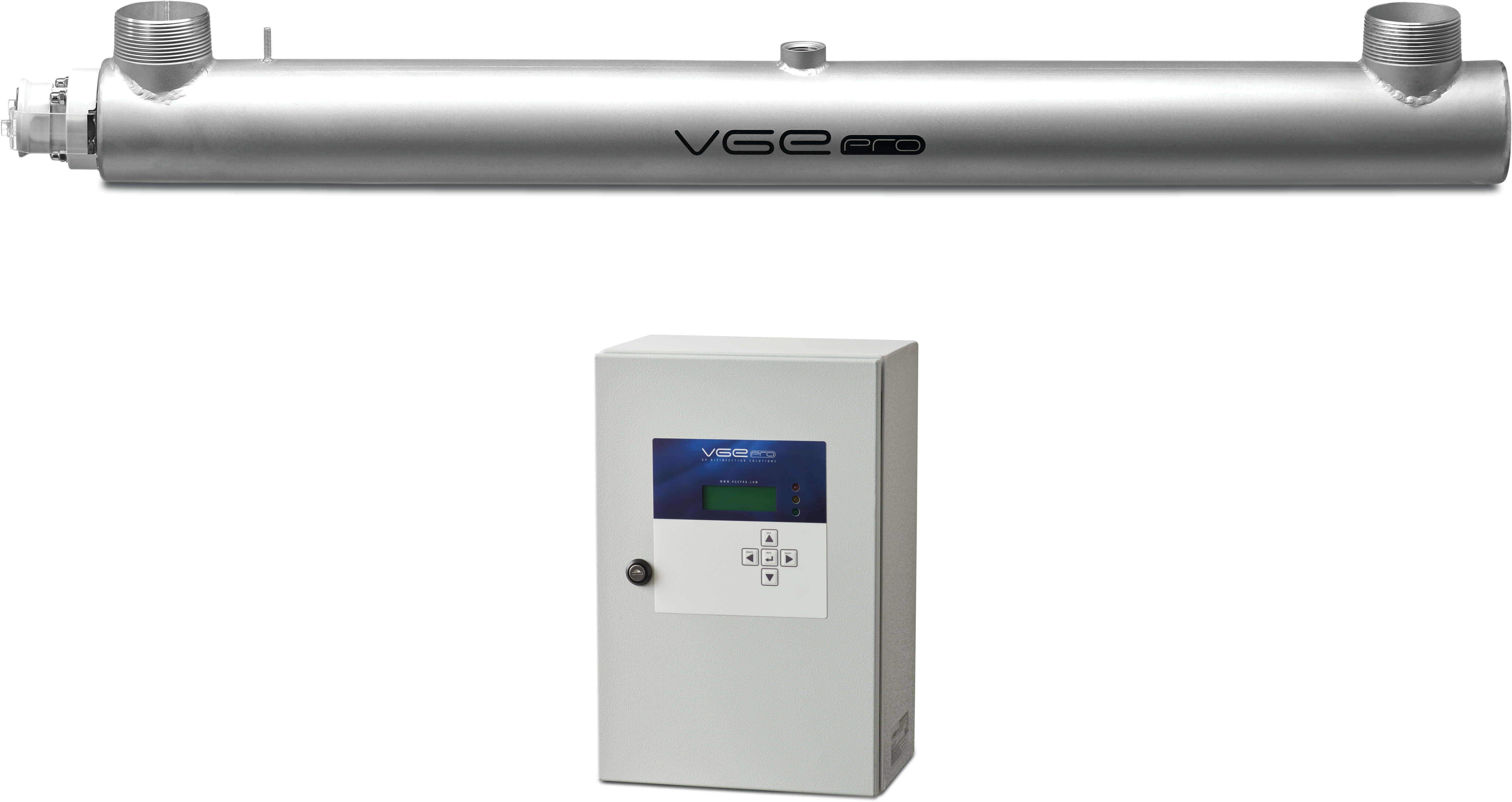 VGE Pro Low pressure lamp UV system stainless steel DN100 flange 6bar type Control Monitor+ 400-204