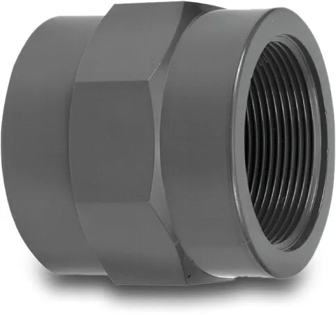 VDL Adaptor socket PVC-U 63 mm x 2" glue socket x female thread 10bar grey