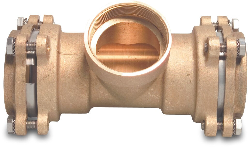 Itap Adaptor T-piece 90° brass 75 mm x 2 1/2" x 75 mm compression x female thread x compression 16bar DVGW type 035FL