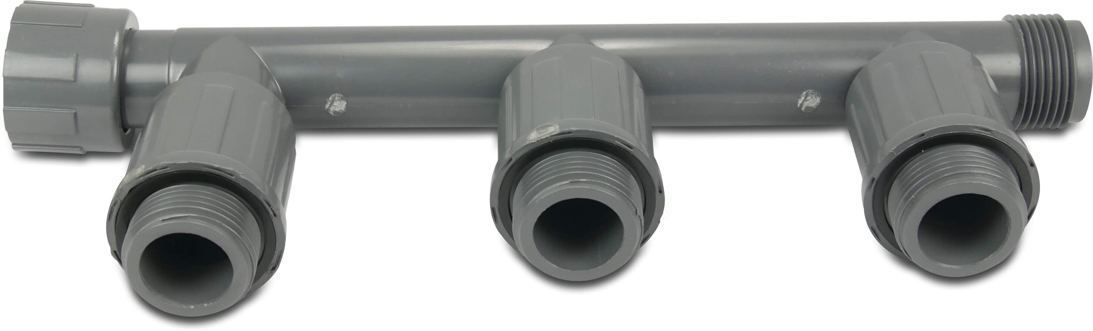 Rain Bird Manifold PVC 1" female threaded nut x male thread 10,5bar grey type RB1301-410 4-groups