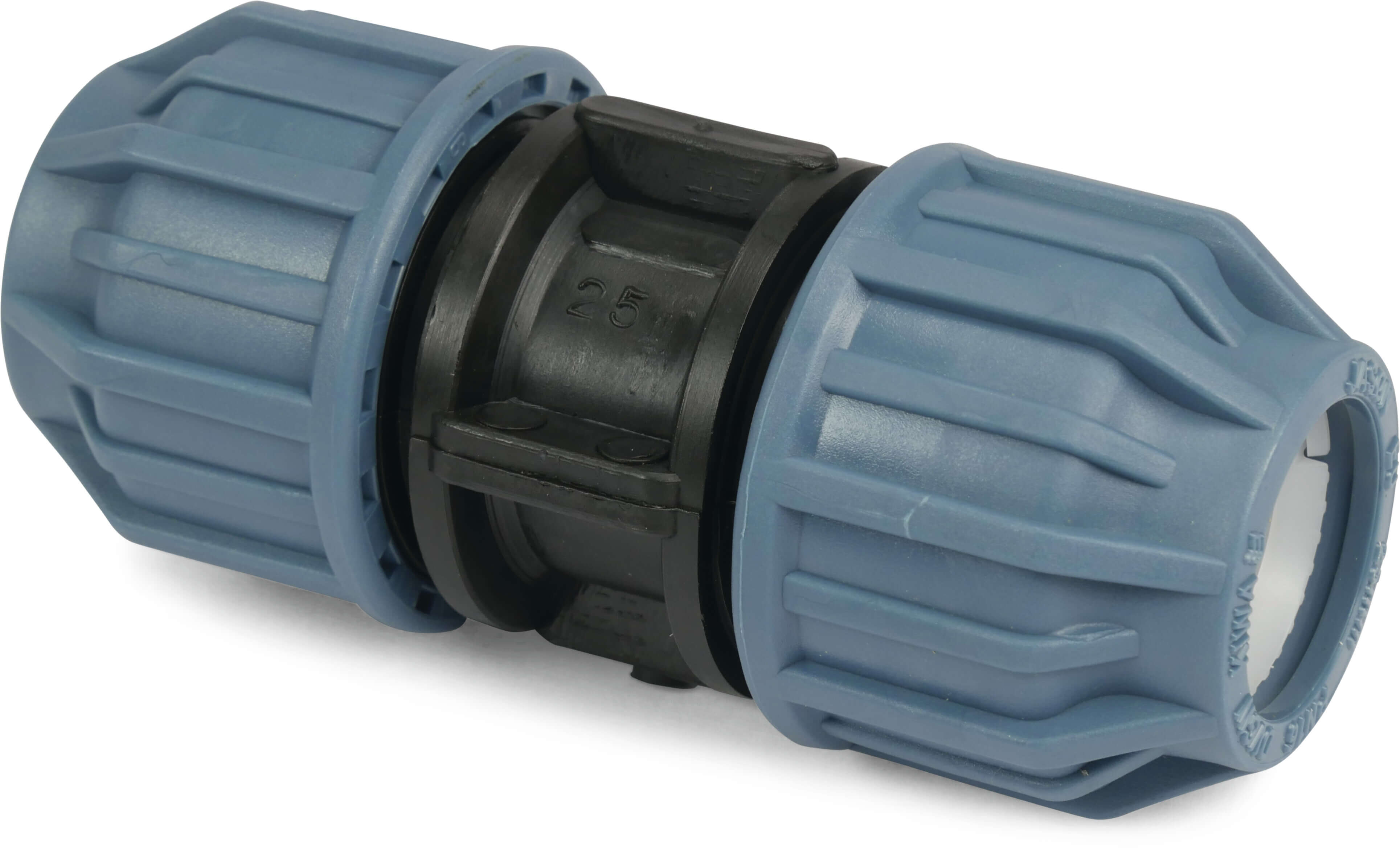 Jason Repair coupler PP 50 mm compression 16bar black/blue DVGW/KIWA/WRAS/SVGW