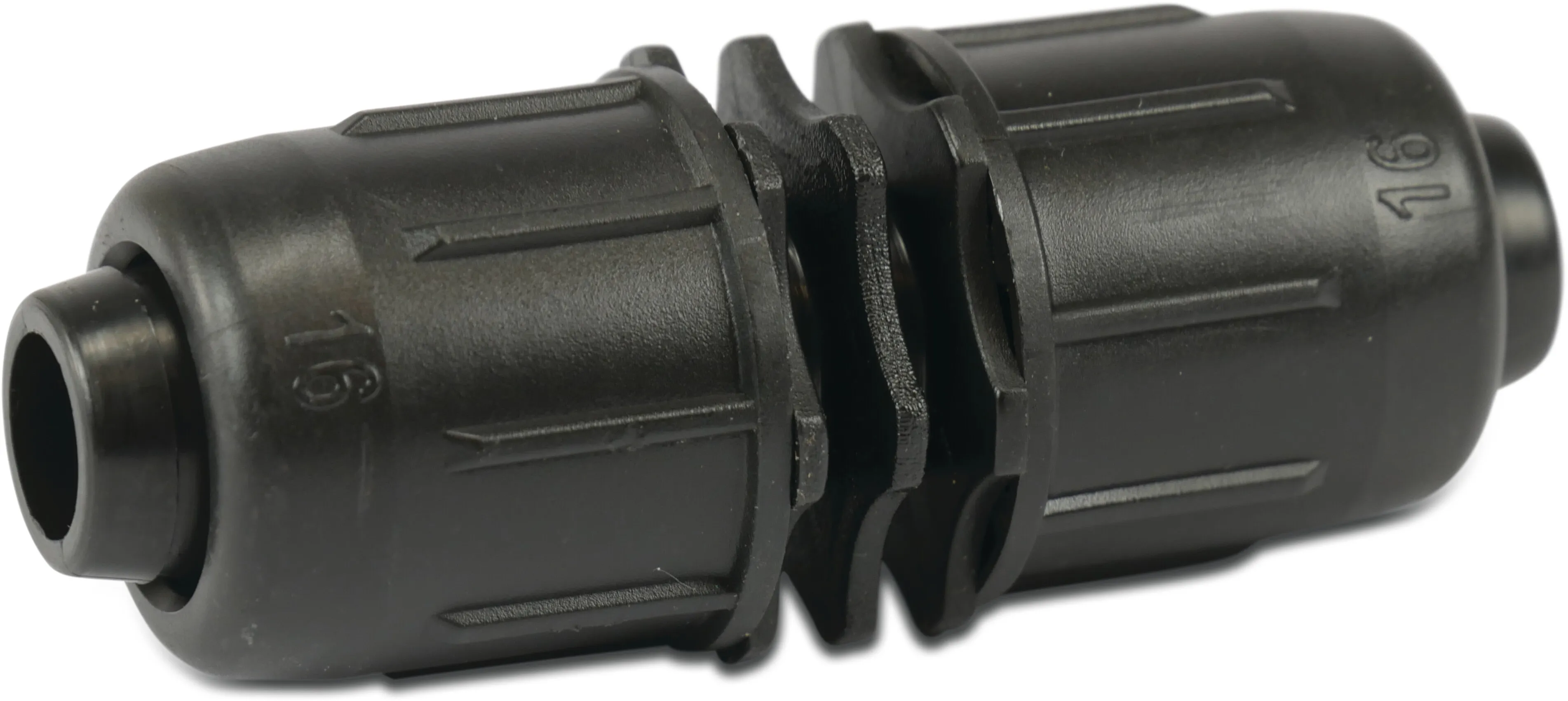 Schlauchverbinder PP 16 mm lock 4bar Schwarz