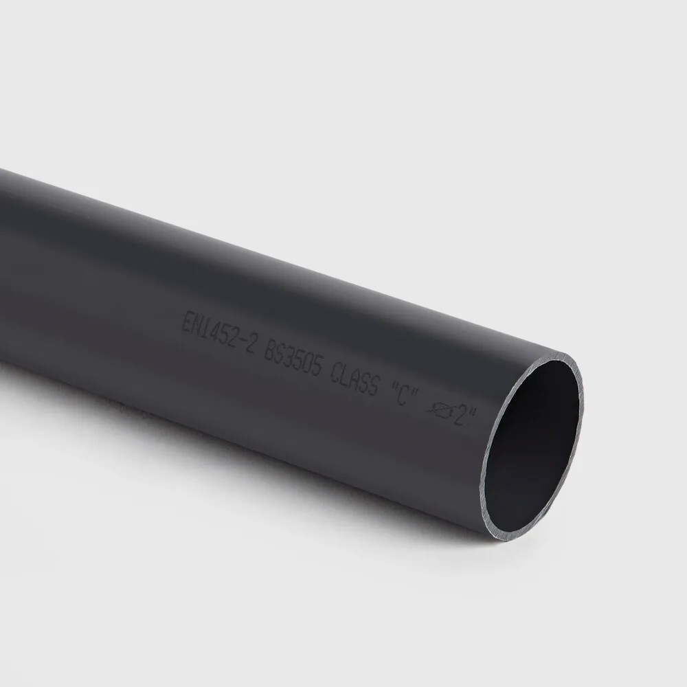 Pressure pipe PVC-U 8" imperial plain Class C-PN9 grey 6m