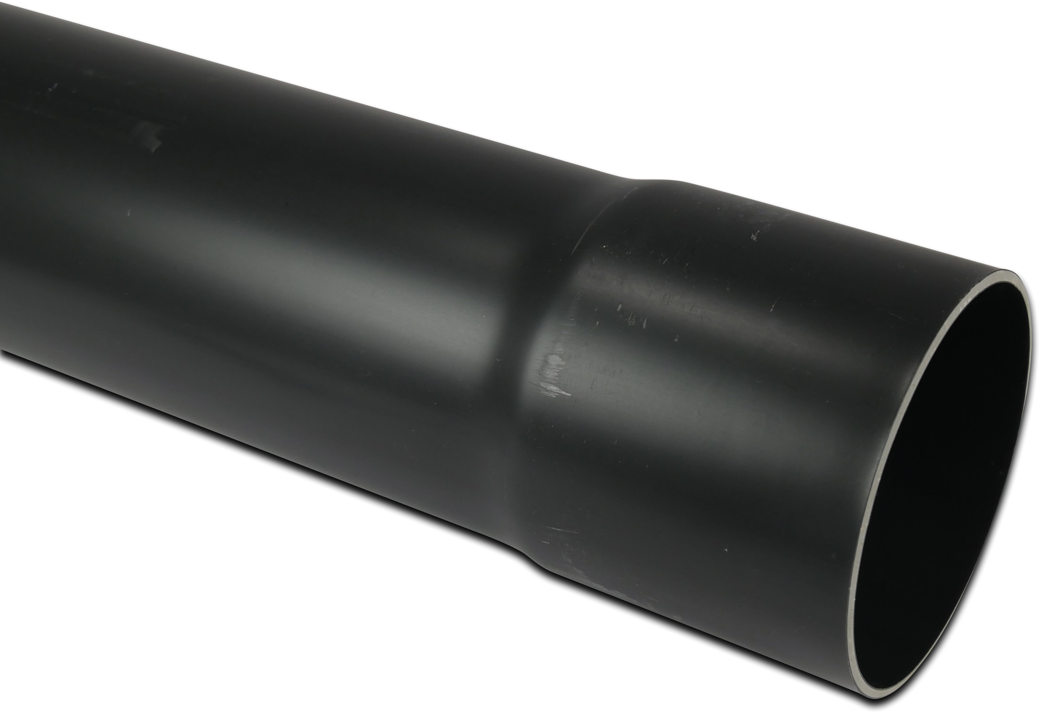 Drainage pipe PVC recycled 110 mm x 3,2 mm glue socket x plain black 5m type 3-layer