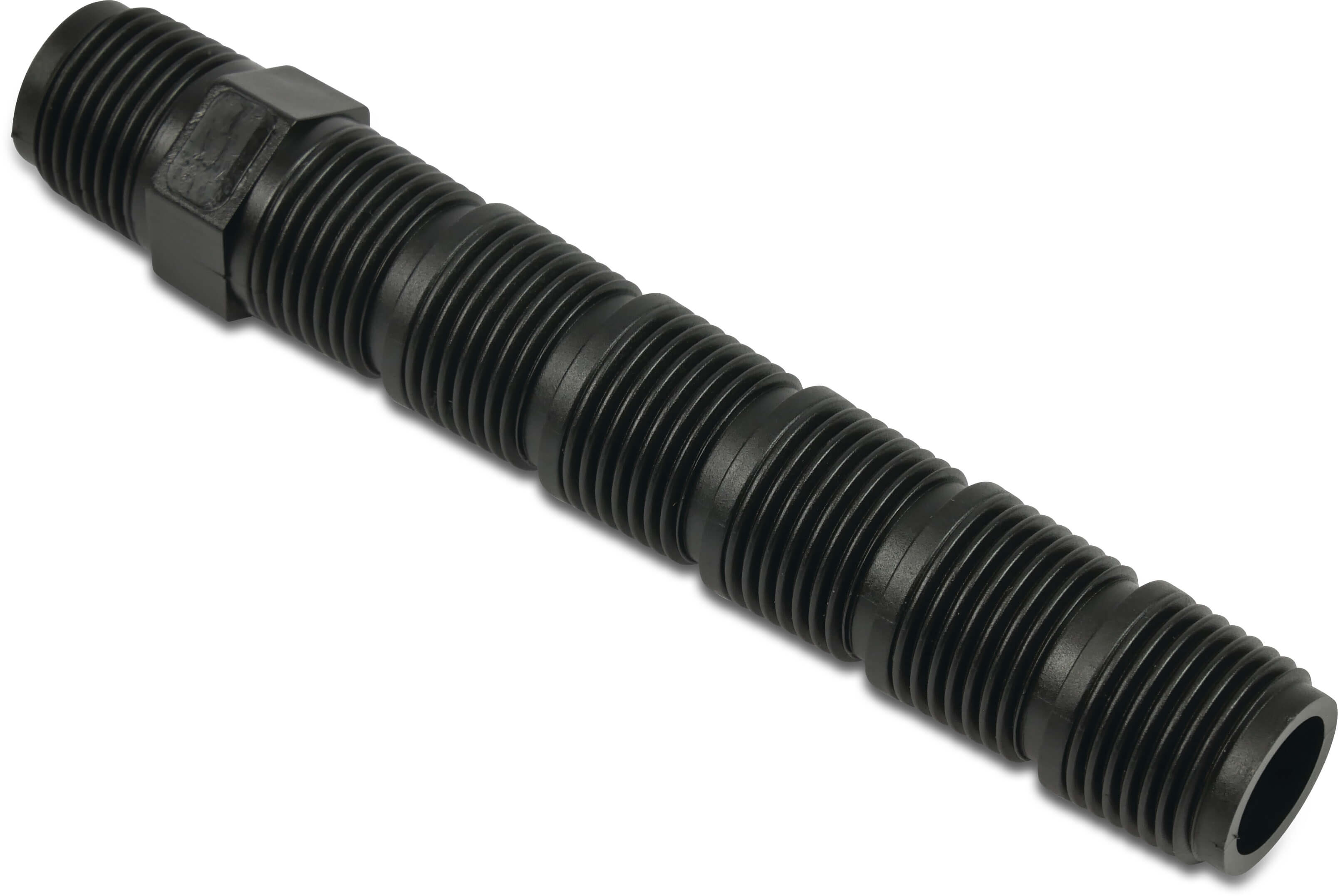 Extension for pop up sprinkler PE 3/4" x 1/2" male thread black
