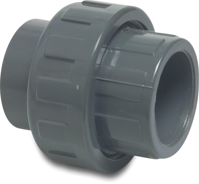 Union coupler PVC-U 1/2" imperial glue socket 16bar grey