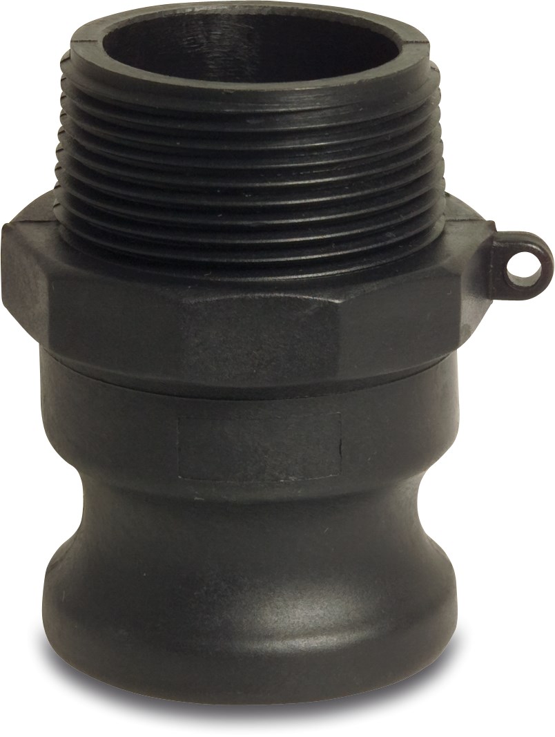 Quick coupler PP 1/2" male part Camlock x male thread 7,5bar black type Camlock F