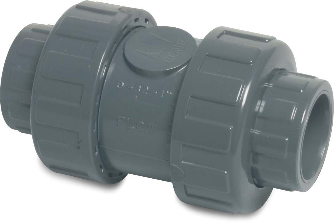 Profec Non return valve PVC-U 16 mm glue socket 16bar grey type 5000