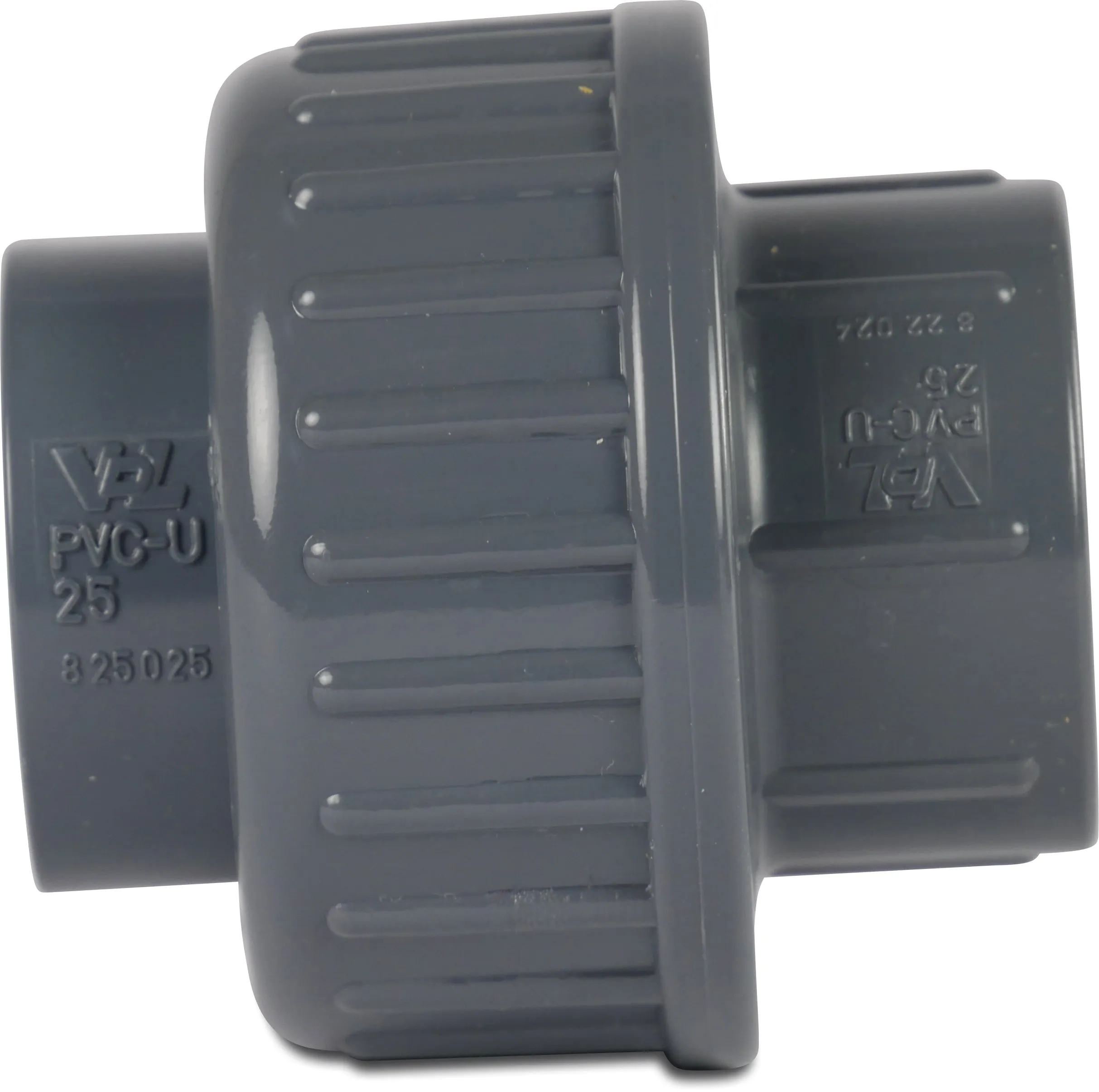 VDL Union coupler PVC-U 20 mm glue socket 16bar grey type B