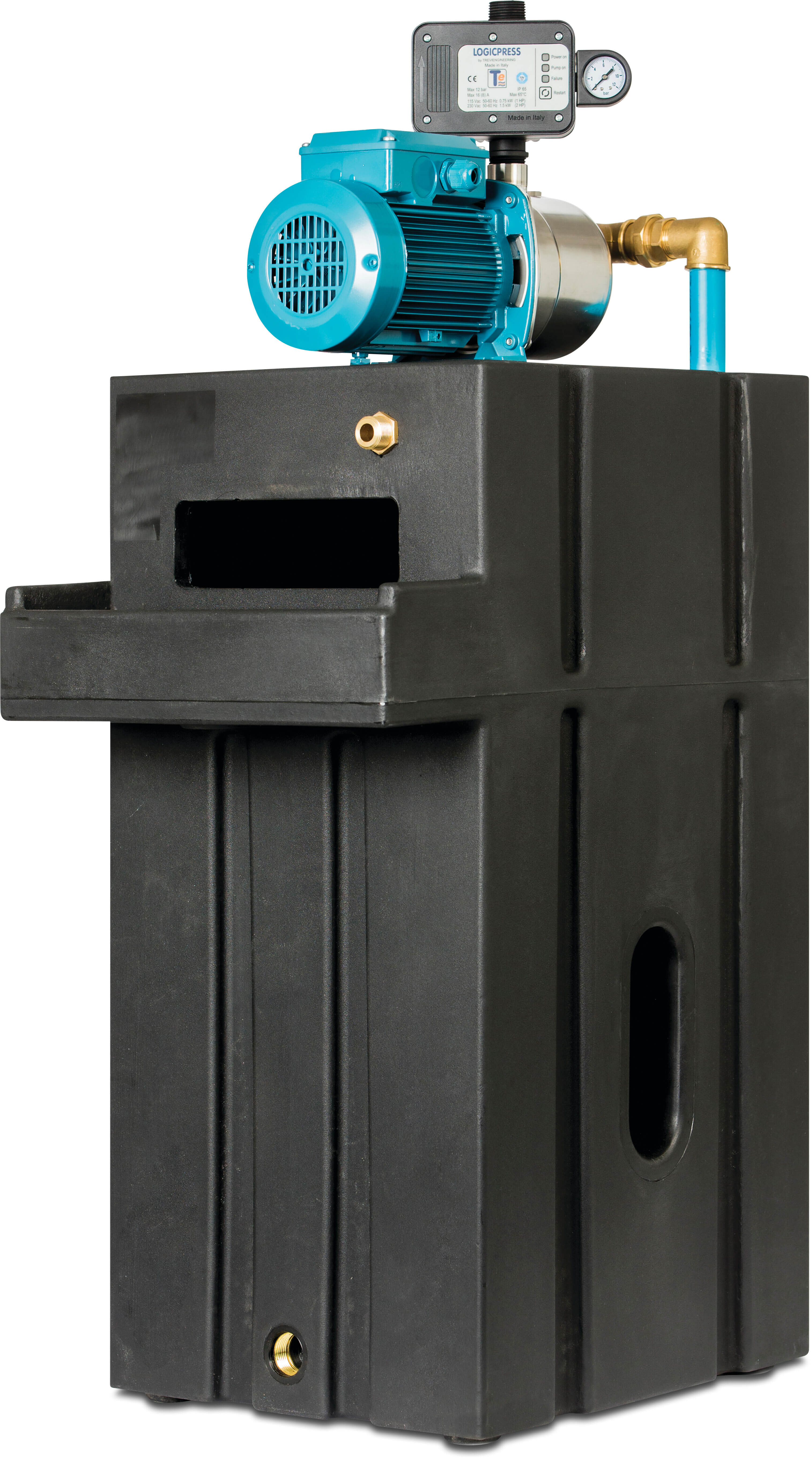 Zulaufbehälter 3/4" x 1" Außengewinde 230VAC BELGAQUA type Homebox mit MXAM204 & Logicpres