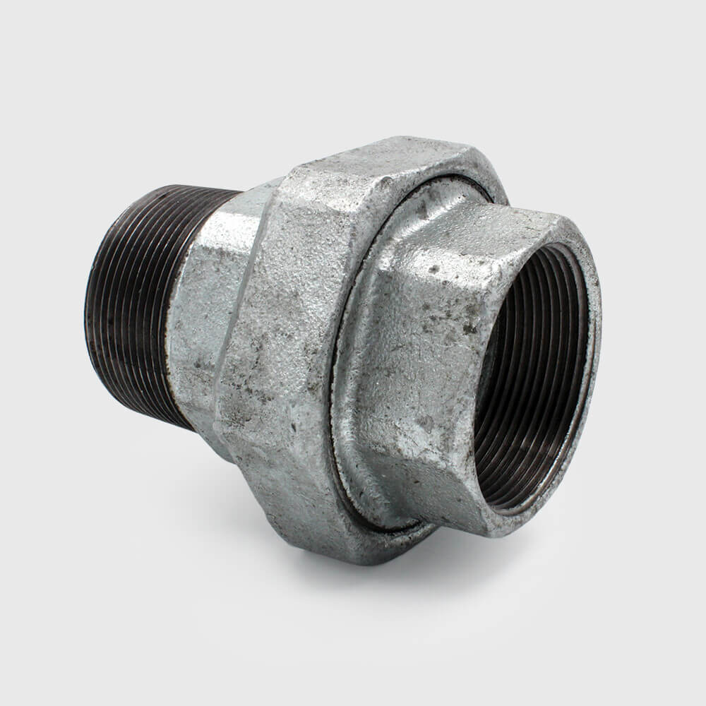 Profec Nr. 331 Union coupler cast iron galvanised 2 1/2" female thread x male thread 25bar DVGW type flat
