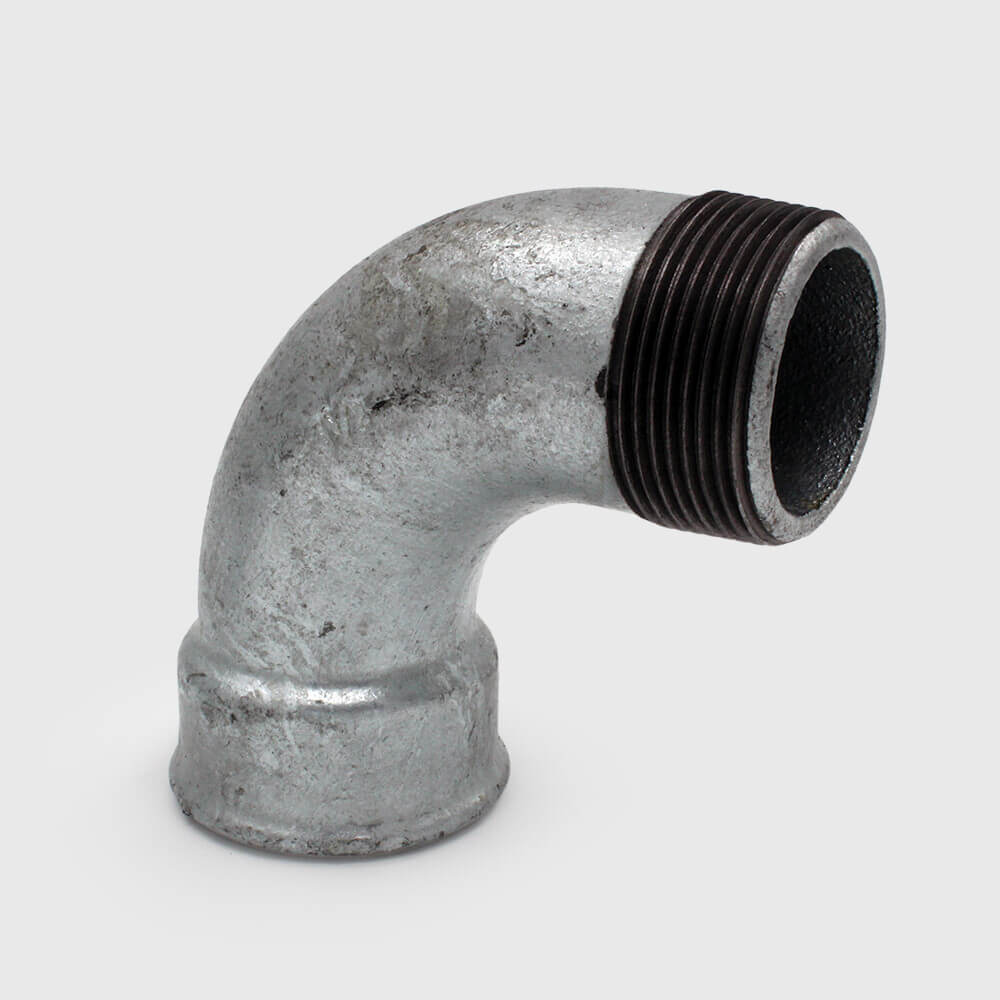 Profec Nr. 1 Bend 90° cast iron galvanised 3/8" female thread x male thread 25bar DVGW