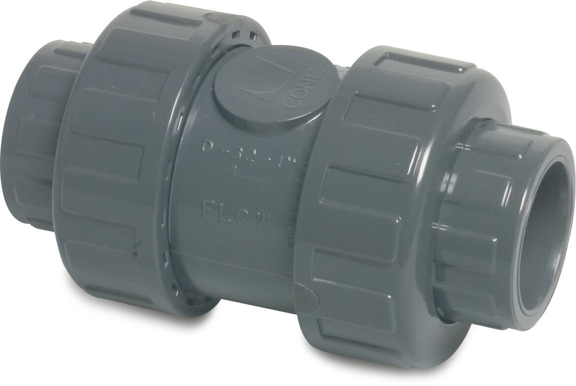 Profec Non return valve PVC-U 1/2" imperial glue socket 16bar grey type 5000