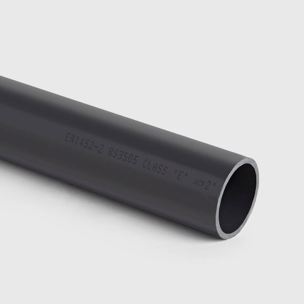Pressure pipe PVC-U 3/4" imperial plain 16bar Class E-PN 15 grey 6m