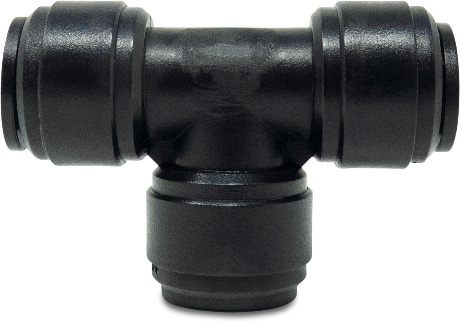 T-stuk 90° POM 4 mm insteek 20bar zwart WRAS type Aquaspeed