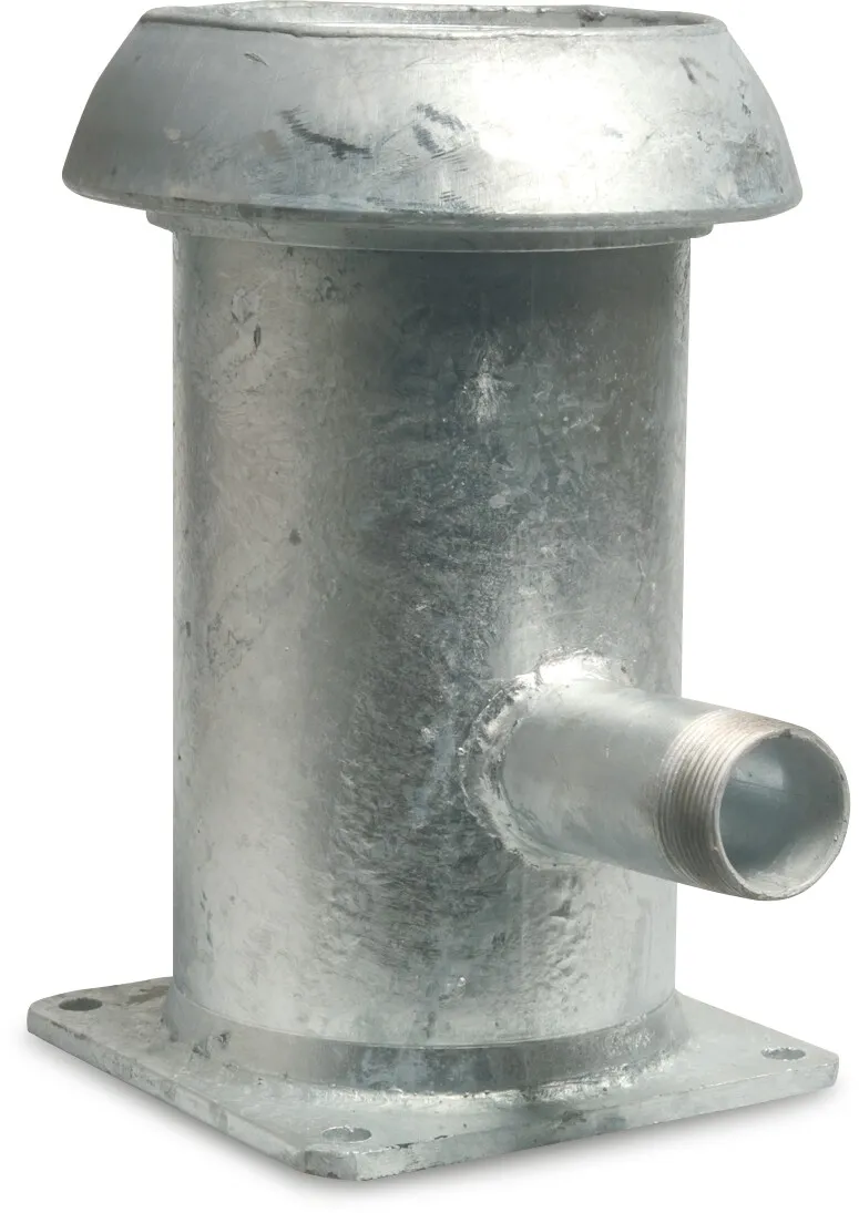 Schnellkupplung Stahl Verzinkt 159 mm x 1 1/2" x 6" V-Teil Kardan x Außengewinde x Quadratflansch 1 1/2" type Kardan