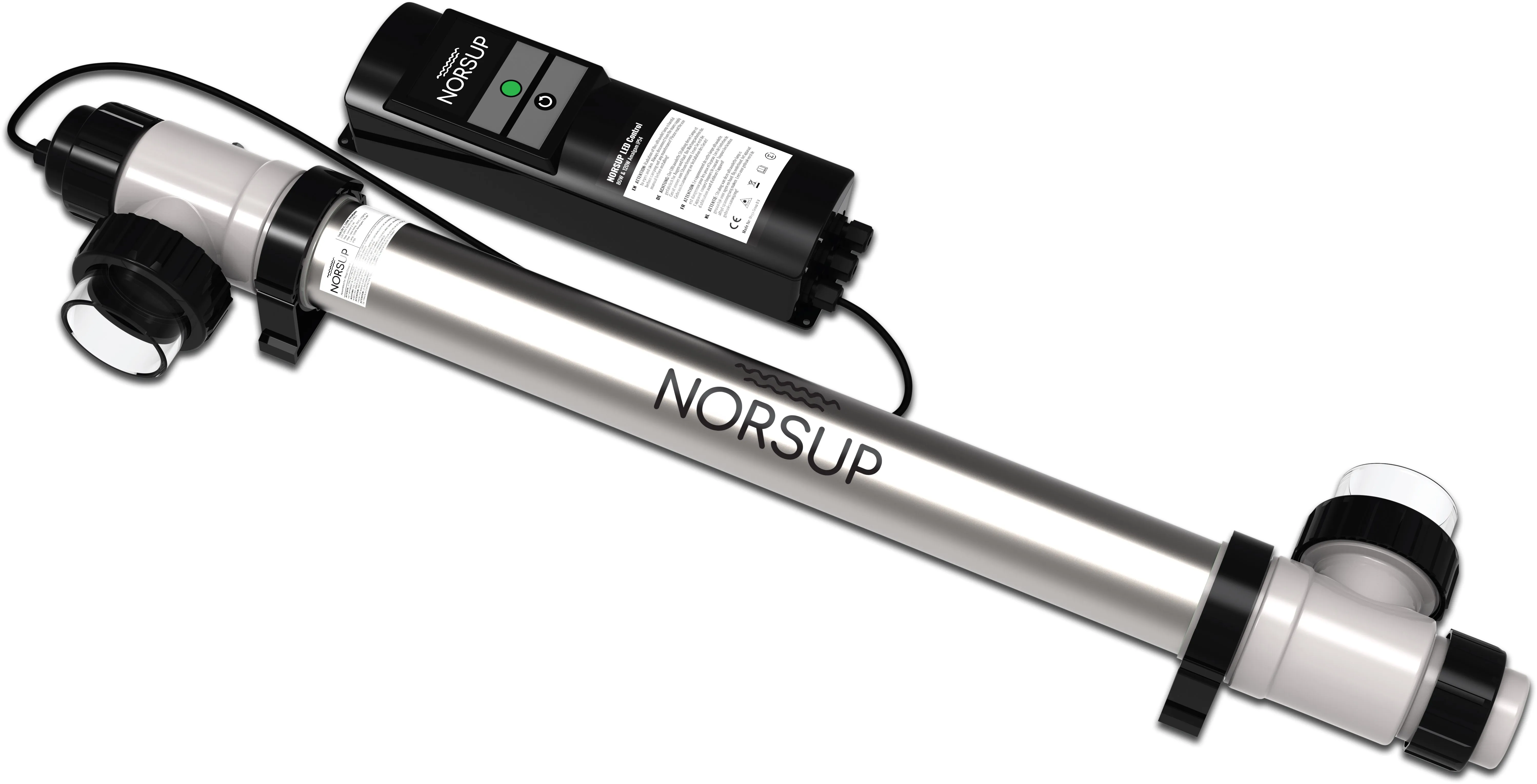 Norsup UV-C disinfection unit 50/63 mm x 1 1/2" glue socket/glue spigot x female thread type Supernova Timer 80W