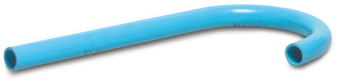 Bøjning 180° PVR 20 mm glat 12,5bar blå