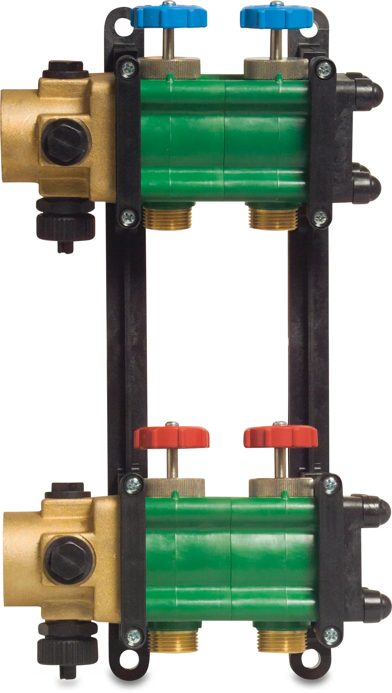 Manifold 5/4" plastic 3/4" male thread green type Geotherm 2-groups