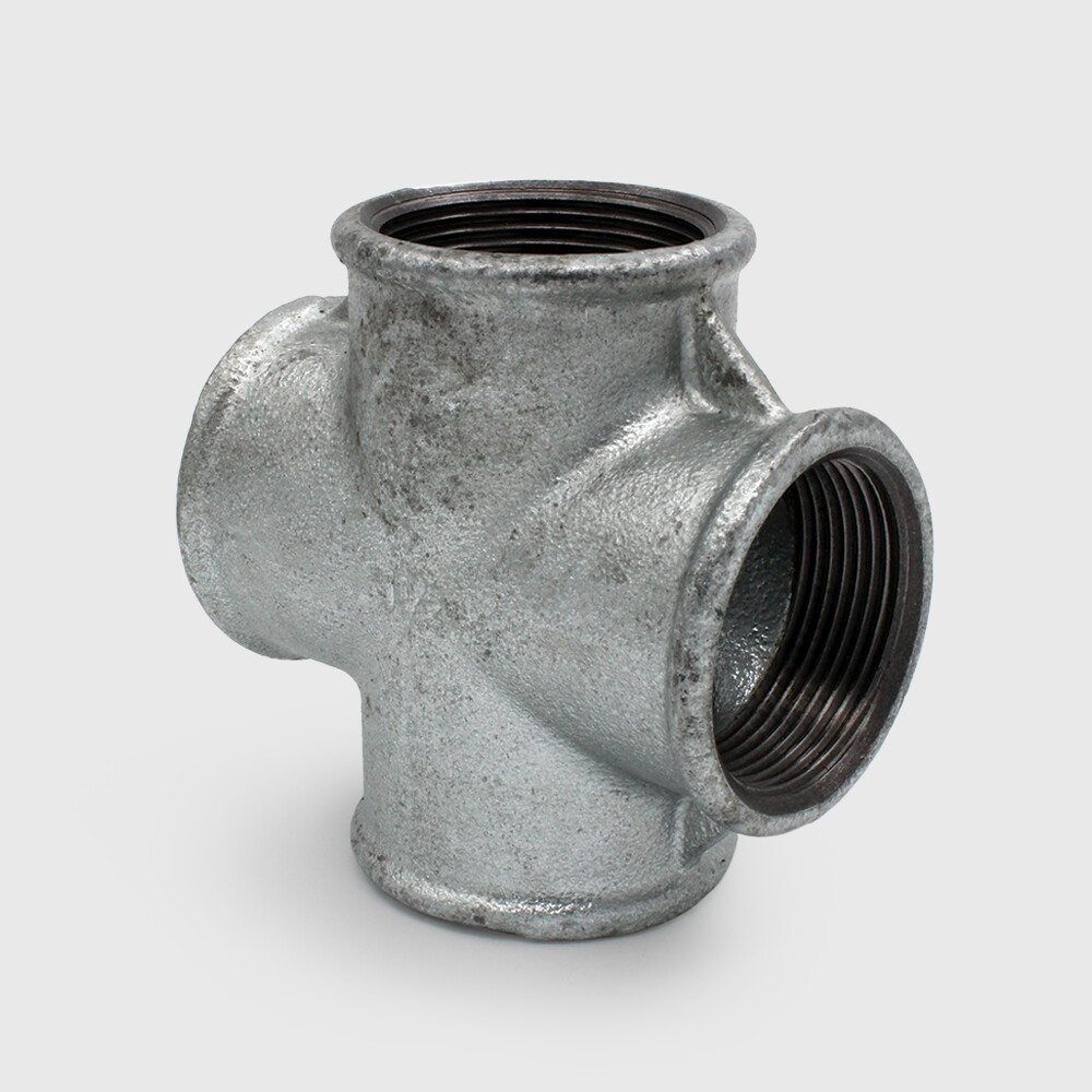 Profec Nr. 180 Cross-piece cast iron galvanised 2" female thread 25bar DVGW