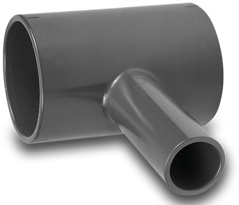 VDL T-piece 90° PVC-U 63 mm x 32 mm x 63 mm glue socket x spigot x glue socket 10bar grey