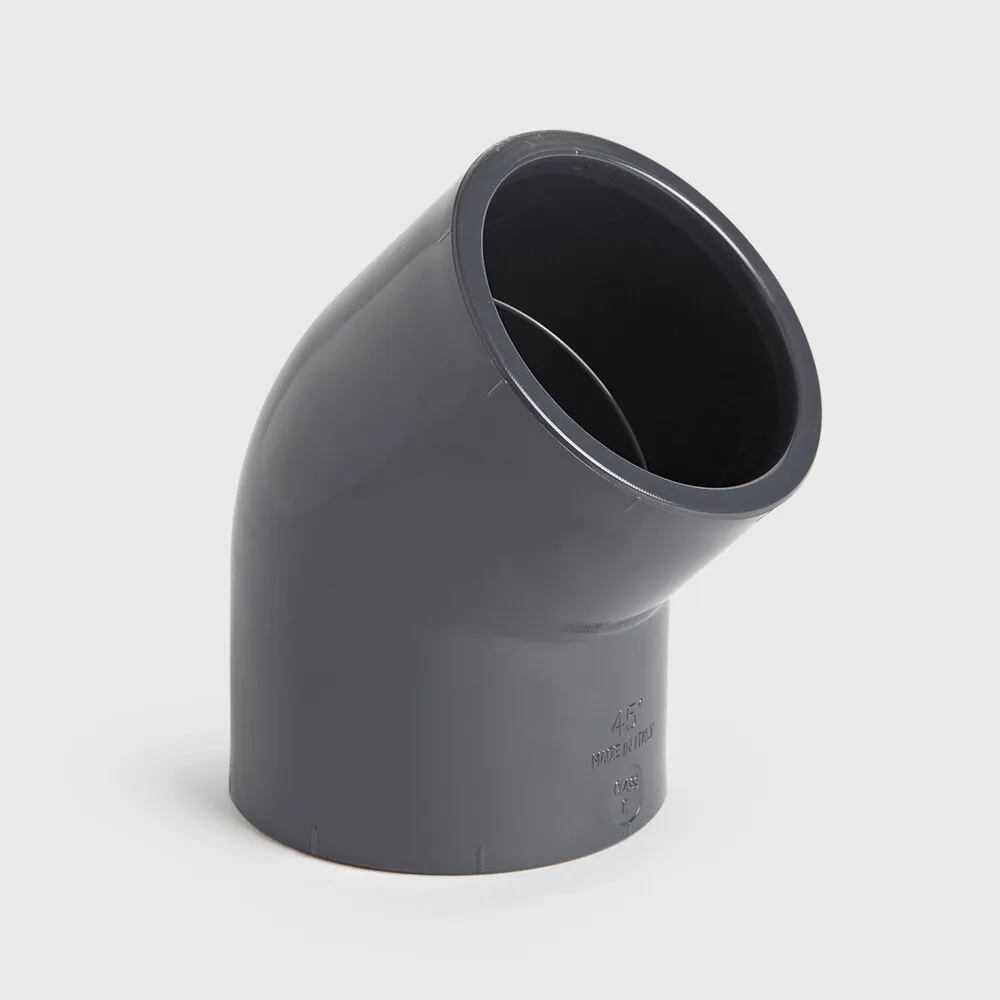 VDL Elbow 45° PVC-U 400 mm glue socket 6bar grey