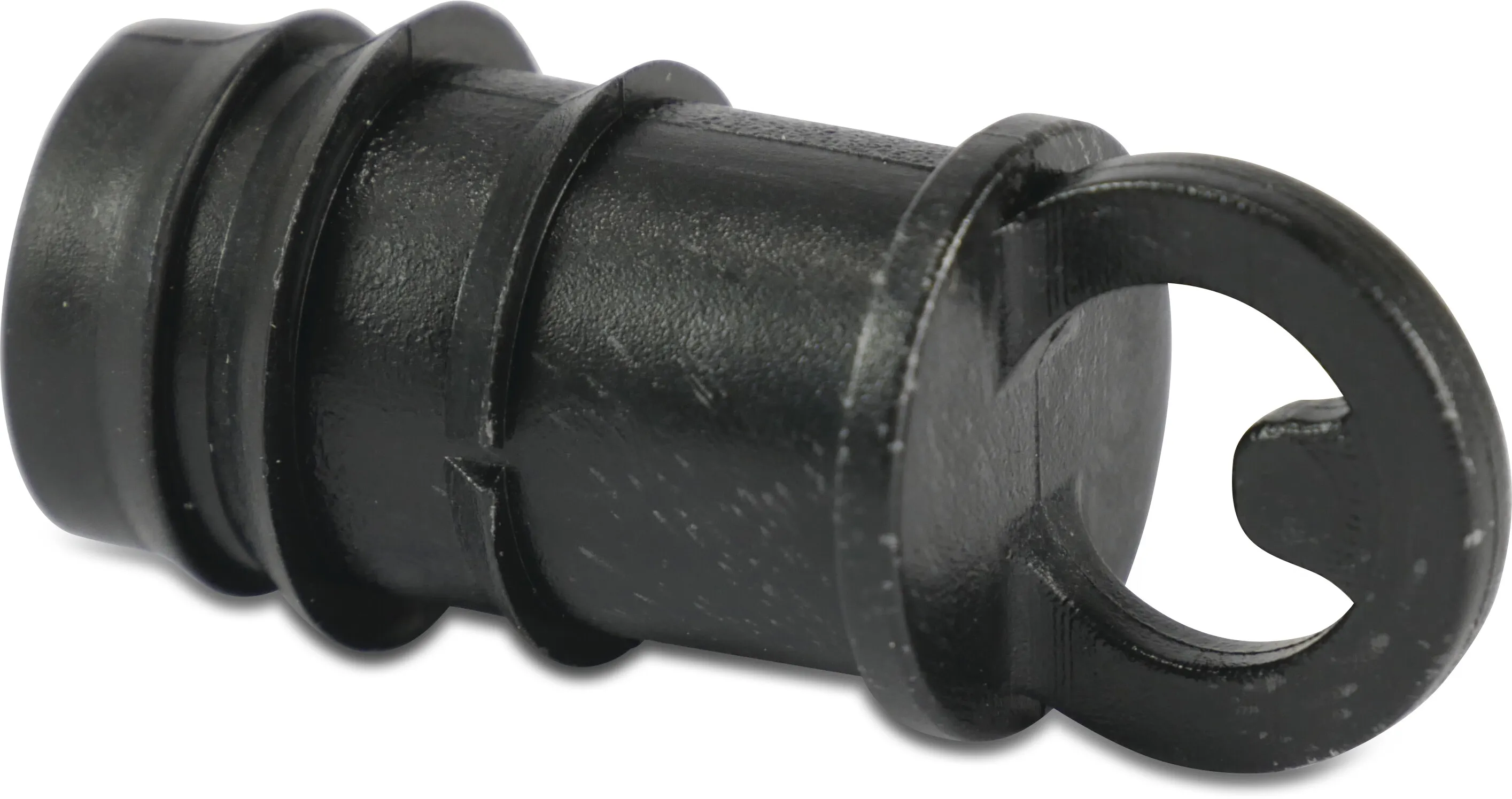 Plug POM 20 mm barbed 4bar black