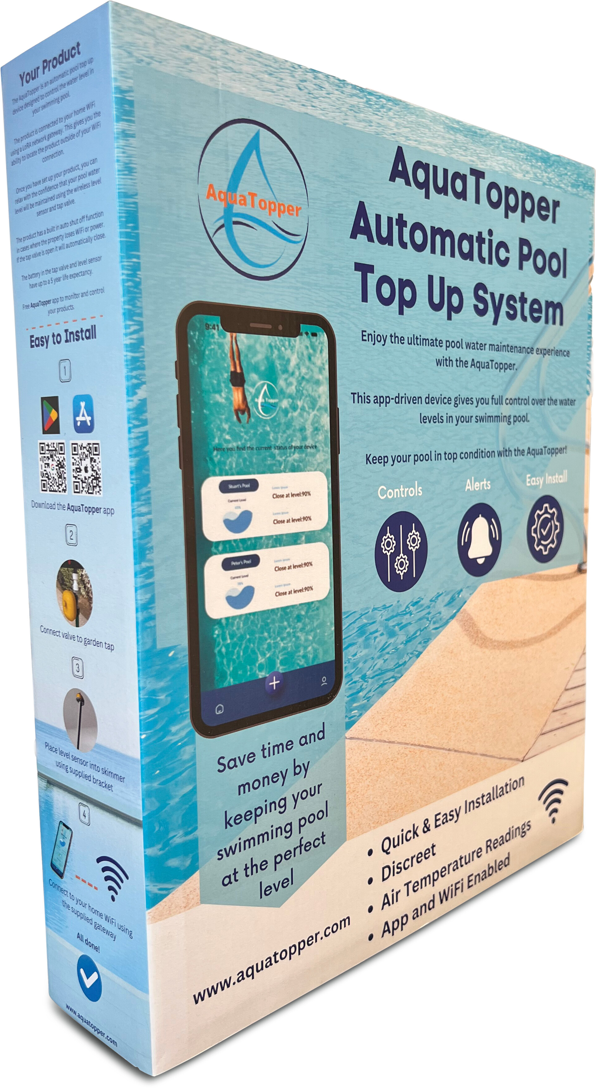 Automatic swimming pool top up device type AquaTopper