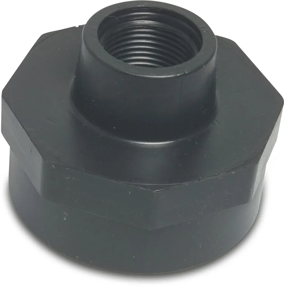 Reducer socket PP 2" x 1 1/2" female thread 10bar black