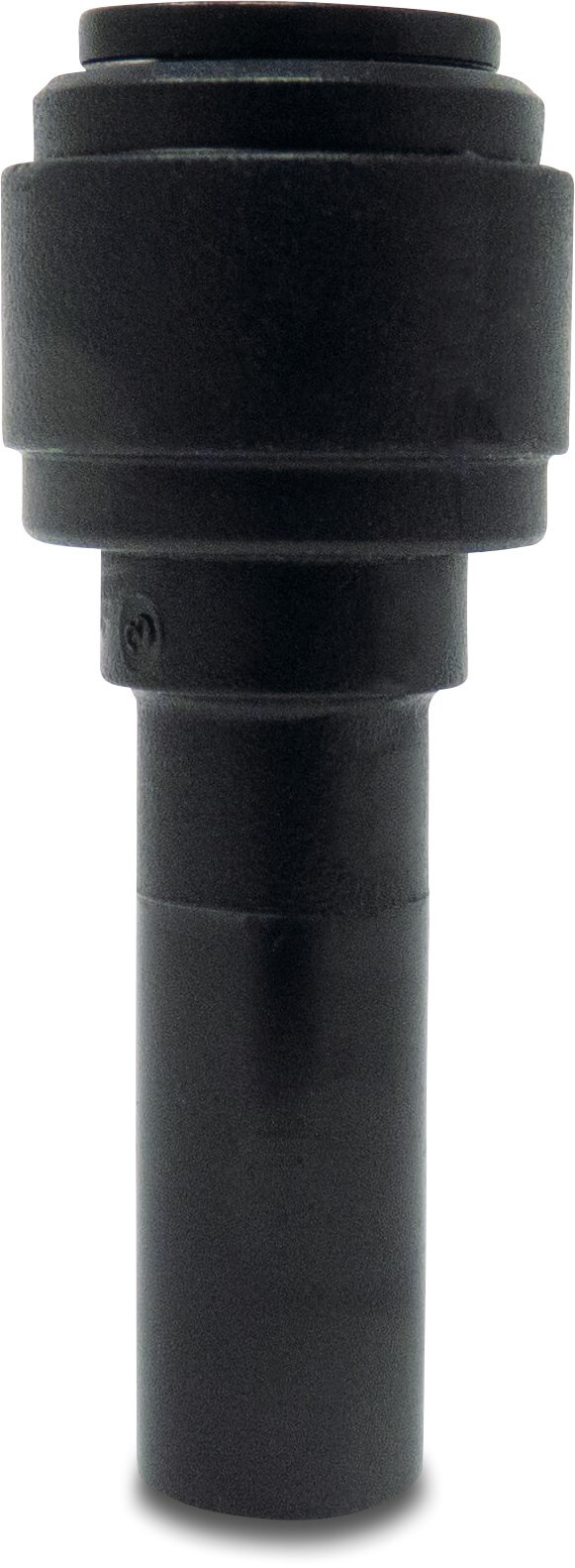 Verloopkoppeling POM 6 mm x 4 mm spie x insteek 20bar zwart WRAS type Aquaspeed