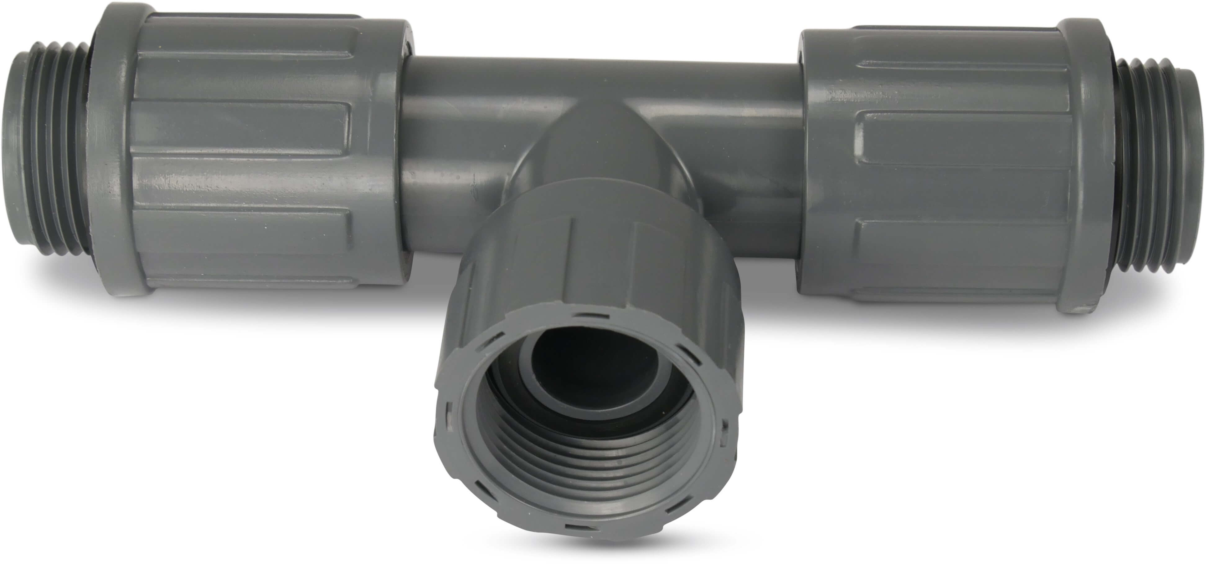 Rain Bird Verdeelstuk PVC 1" binnendraad x buitendraad x buitendraad 10bar grijs type RB1303-010
