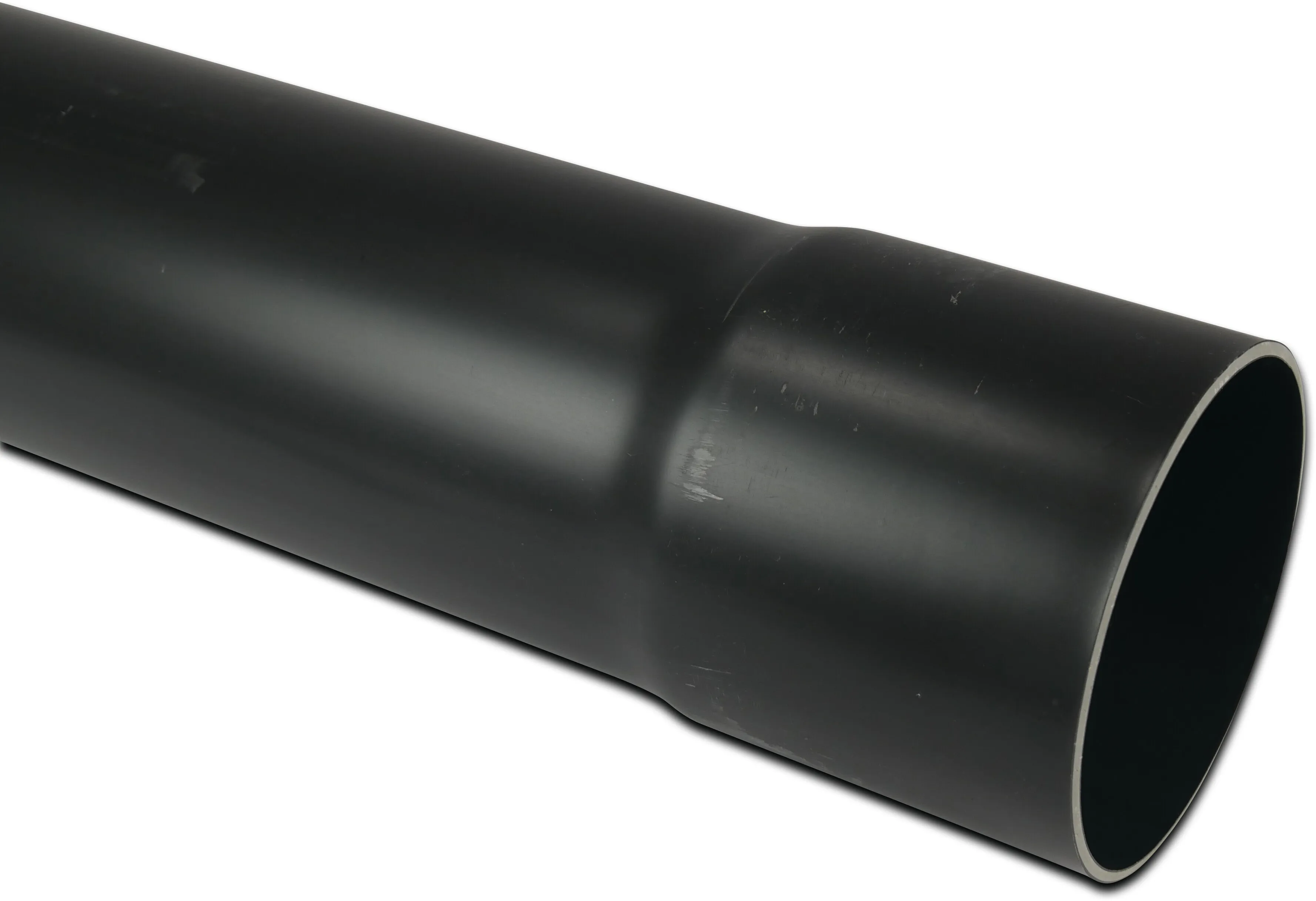 Drainage pipe PVC recycled 315 mm x 4,8 mm glue socket x plain black 5m type uni-layer